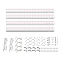 Barrina Grow Light For Indoor Plants, Full Spectrum Sunlight, 1Ft Grow Lamp, Led Grow Light Bulbs, T5 Grow Light Strip, Plug And Play, Pinkish White, 4-Pack