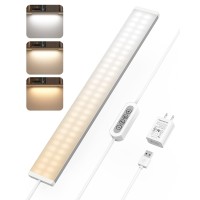 Asoko Under Desk Light, 16Inch Dimmable Led Under Cabinet Lighting, Usb Plug In Cabinet Light For Kitchen/Shelf/Workbench/Cupboard, 3000K/4000K/6000K