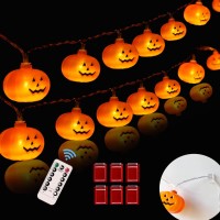 Halloween Lights20Ft 40 Leds Holiday String Lights For Outdoor Decorbattery Operated 8 Mode Waterproof Pumpkin String For Part