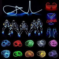 Jiguoor Usb Rechargeable El Wire 328Ft10M 5Mx2 Bright Neon Light Strip 360 Illumination Neon Tube Rope Lights For Diy Festi