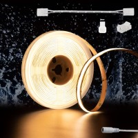 Cob Led Strip Warm White 3000K Ip65 Dc12V,Pautix 18Ft/5.5M 2772Leds Cri90+ Flexible Led Tape Lights For Cabinet Engineering Home Diy Lighting Project With 8Mm Cob Connector(Power Supply Not Included)