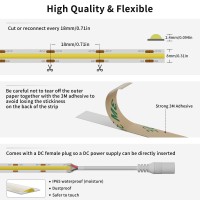 Cob Led Strip Warm White 3000K Ip65 Dc12V,Pautix 18Ft/5.5M 2772Leds Cri90+ Flexible Led Tape Lights For Cabinet Engineering Home Diy Lighting Project With 8Mm Cob Connector(Power Supply Not Included)