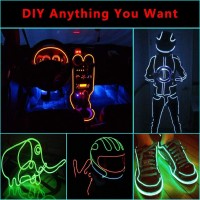 Jiguoor Usb Rechargeable El Wire 328Ft10M 5Mx2 Bright Neon Light Strip 360 Illumination Neon Tube Rope Lights For Diy Festi