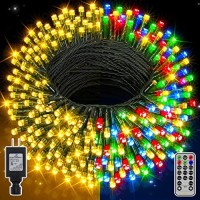 Ollny Christmas Lights Outdoor 131Ft 400 Led Christmas Tree Lights 11 Modes Warm White And Multi Color Changing String Lights