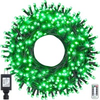 Ollny Christmas Lights Outdoor String Lights Plug In 400Led/132Ft With Remote Extra Long Waterproof Green 8 Twinkle Lighting Timer For Halloween Thanksgiving Xmas Outdoor Indoor Holidays Decorations