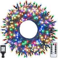 Ollny Christmas Lights Outdoor String Lights Plug In 400Led/132Ft With Remote Extra Long Waterproof Multi-Colored Timer 8 Lighting Modes For Thanksgiving Xmas Holidays Indoor Outdoor Decorations