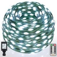 Ollny Christmas Lights 800Led 262Ft Plug In, Ip67 Waterproof Green Wire Outdoor Christmas Lights With Remote, 8 Modes And Timers Christmas Tree Lights For House Indoor Xmas Decorations (Cool White)