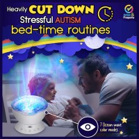 Our Autism Bedtime Sleep Projector Nightlight Bundle aid caring loving AUTISM PARENTS HELP THEIR LOVED ASD CHILD any age years old LOOK FORWARD TO BEDTIME and SATISFY HIS SPECIFIC ASD SENSORY NEEDSSTRONG PREFERENCES Incl many adaptive featuresFALL ASLEEP 