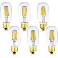 Hxmls Led Bulb 6W Equal 60 Watt Light Bulbs Warm White 2700K 600Lm E26 Dimmable Edison Bulb 4Inch Ac120V T45 Led Tubular Light Bulbs For Ceiling Fan,Rustic Pendant,Chandeliers,Wall Scones Pack Of 6