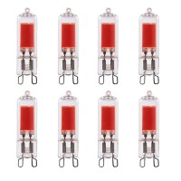 G9 Cob Led Bulb 3W Red Light Bulbs G9 Led Bulbs Replace 30W Halogen Light Bulbs G9 Red Light Decorative Lighting Bulbs For Indoor Wall Sconce Crystal Chandelier Bathroom Fixture(8 Pack)