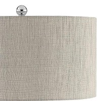 Benjara Table Lamp With Starburst Crystal Accent, Gray And Silver