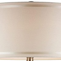 Benjara Table Lamp With Scrolled Peacock Feather Cutout Base, Brown