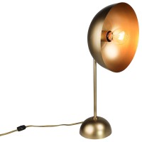 Benjara Half Spherical Shade Metal Table Lamp, Brass