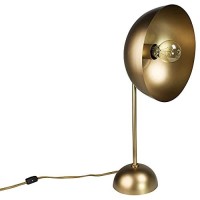 Benjara Half Spherical Shade Metal Table Lamp, Brass