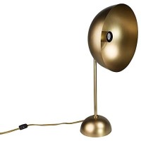 Benjara Half Spherical Shade Metal Table Lamp, Brass