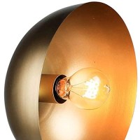 Benjara Half Spherical Shade Metal Table Lamp, Brass