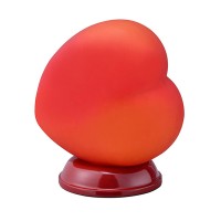 Benjara Table Lamp With Heart Shaped Glass Shade, Red