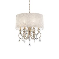 Benjara Wall Ceiling Lamp With Crystal Accent And Baroque Style Shade, Gold