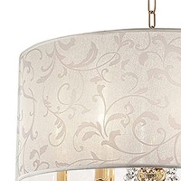 Benjara Wall Ceiling Lamp With Crystal Accent And Baroque Style Shade, Gold