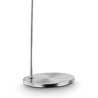 Benjara Floor Lamp With Arched Metal Body, Silver And White