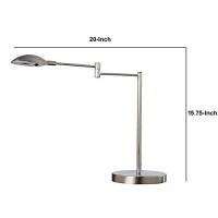 Benjara Desk Lamp With Adjustable Swing Metal Arm, Silver