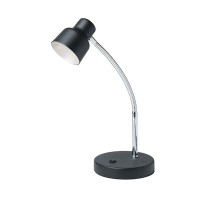 Benjara Table Lamp With Adjustable Goose Neck And Shade Black