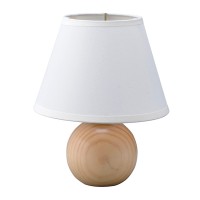 Benjara Table Lamp With Sphere Base And Bell Shade, Brown And White