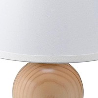 Benjara Table Lamp With Sphere Base And Bell Shade, Brown And White