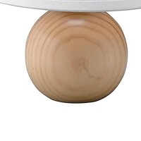 Benjara Table Lamp With Sphere Base And Bell Shade, Brown And White