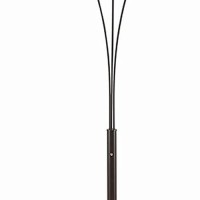 Benjara Floor Lamp With 3 Arched Arms And Fabric Shades, Bronze