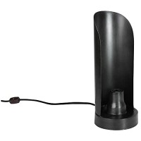 Benjara Metal Curved Panel Back Table Lamp With Cord, Black