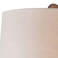 Benjara Table Lamp With Textured Polyresin Body, Silver And Beige