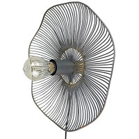 Benjara Curved Dandelion Shape Metal Wall Lamp, Gray