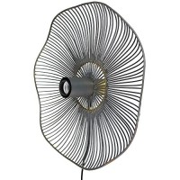 Benjara Curved Dandelion Shape Metal Wall Lamp, Gray