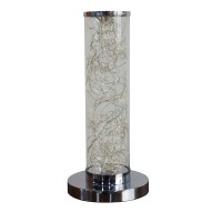 A perfect amalgamation of style and modern design this elegant Column Table Lamp transforms your existing decor setting Exuding elegance and sophistication this table lamp comes with a round chrome base and top cover The clear acrylic tube incorporates 90