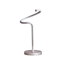 Benjara Table Lamp With Metal Curved Integrated Led, White