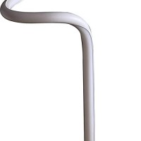 Benjara Table Lamp With Metal Curved Integrated Led, White