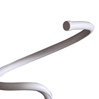 Benjara Table Lamp With Metal Curved Integrated Led, White