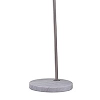 Benjara Floor Lamp With Curved Metal Frame And Drum Shade, Silver