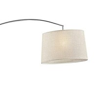 Benjara Floor Lamp With Arched Metal Body, Silver And Beige