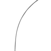 Benjara Floor Lamp With Arched Metal Body, Silver And Beige