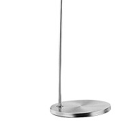 Benjara Floor Lamp With Arched Metal Body, Silver And Beige