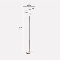 Benjara Floor Lamp With Metal Curved Integrated Led, White