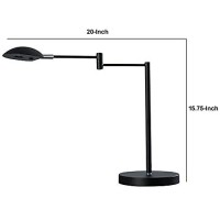 Benjara Desk Lamp With Adjustable Swing Metal Arm, Black