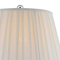 Benjara Table Lamp With Cut Glass Base And Pleated Shade, White