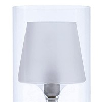 Benjara Hurricane Table Lamp With Frosted Glass Shade, Clear