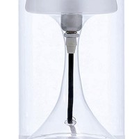 Benjara Hurricane Table Lamp With Frosted Glass Shade, Clear