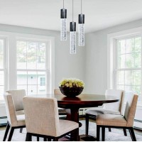 3 Lights Independent Kitchen Island Dining Room Lights Black Pendant Light Fixtures Linear Chandeliers 3 Pendant Lights For Kitc