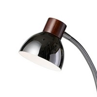 Featuring a gooseneck in a silver finish this transitional Table Lamp with LED makes a perfect addition to your home office desk or study table The cone metal shaped shade directs ample light in the downward direction The solid wood round base imparts sta