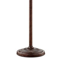 Benjara Floor Lamp With Scrolled Frame And Crystal Accent, Bronze